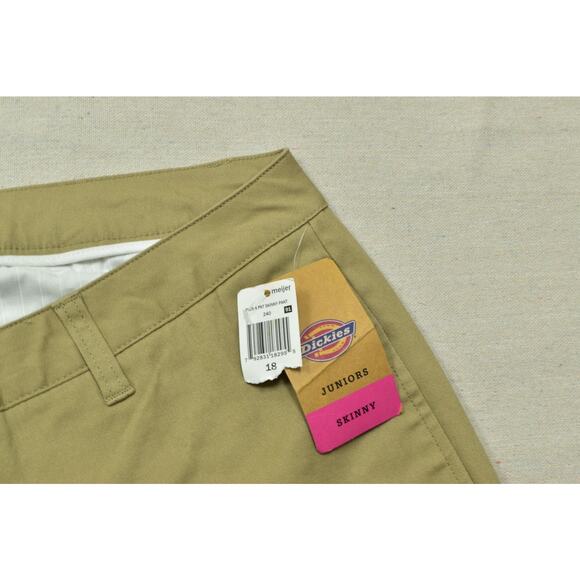 Dickies Juniors Skinny Jeans Plus Size 18 Khaki Pants Cotton Blend NEW - Picture 4 of 8